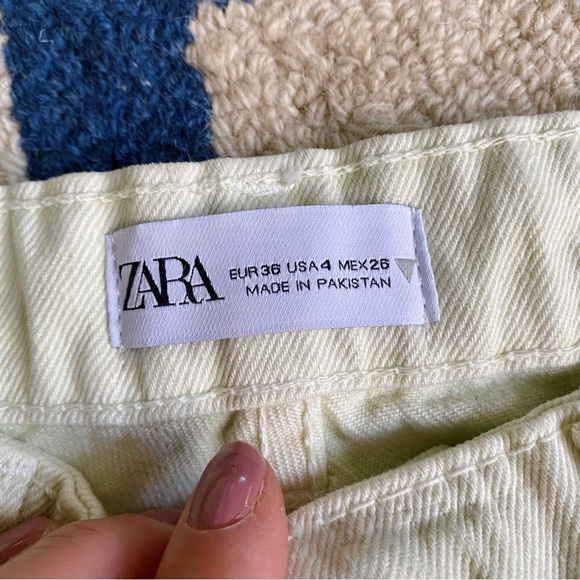 🍈 ZARA CITRON HIGH WAIST STRAIGHG LEG ANKLE LENGTH DENIM JEANS! - Picture 12 of 16